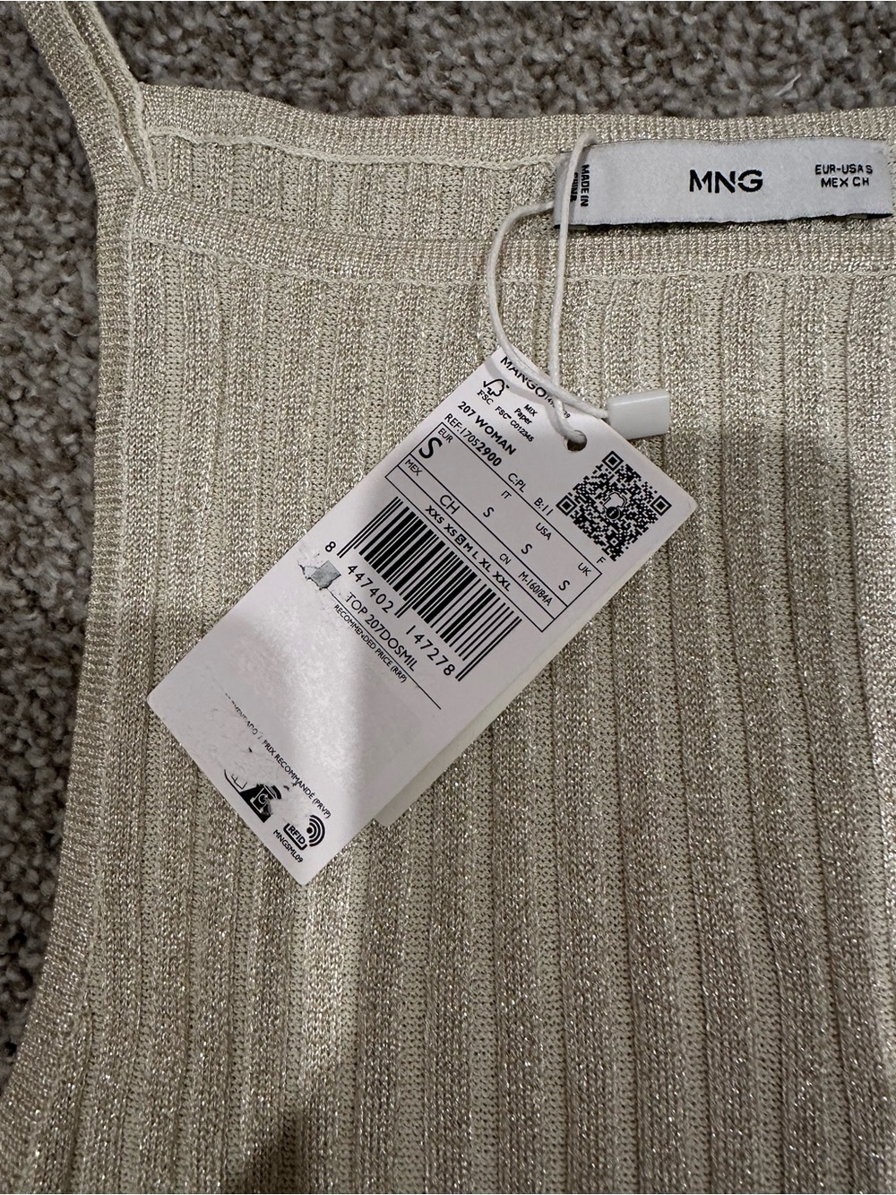 Mango Ribbed Tank Top - Picture 3 of 5